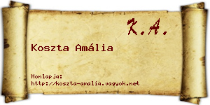 Koszta Amália névjegykártya
